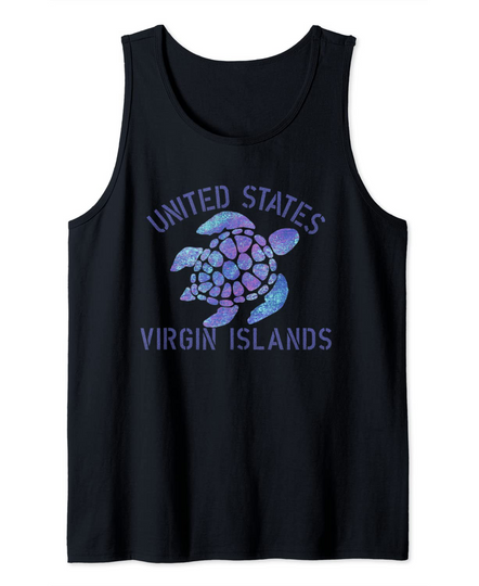 U.S. Virgin Islands Beach Tribal Turtle Tank Top