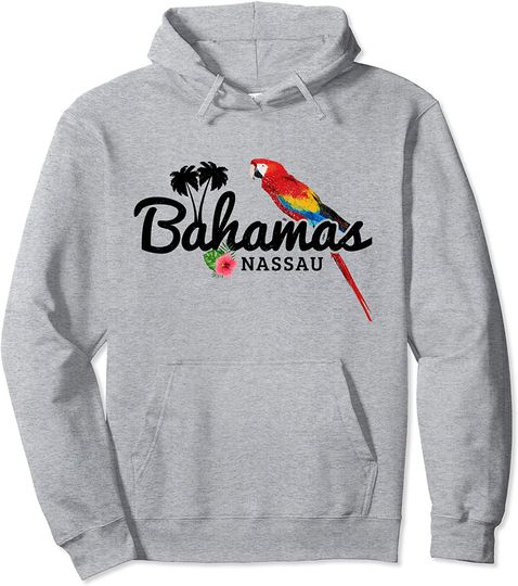 Bahamas Nassau Parrot Tropical Plants Pullover Hoodie