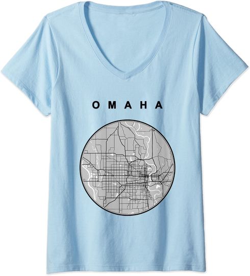 Omaha City Map Art T Shirt