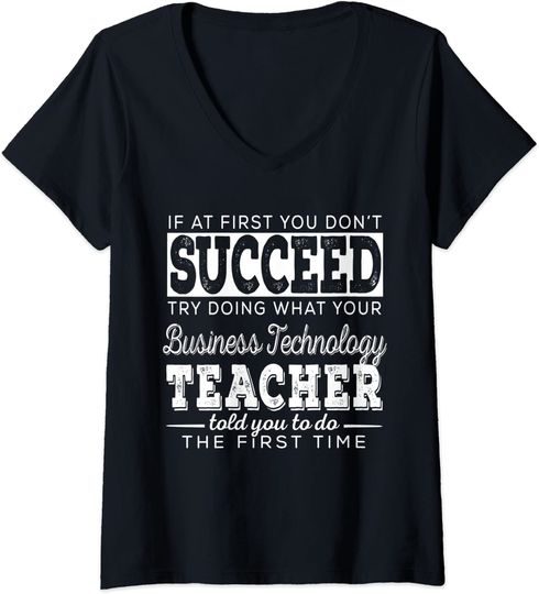 Best Business Technology Teacher V-Neck T-Shirt