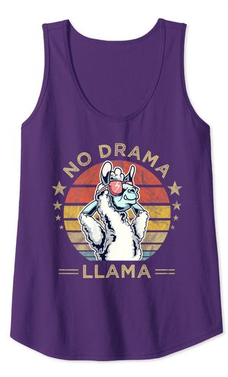 Funny No Drama Llama Alpaca Vintage No Problama Tank Top