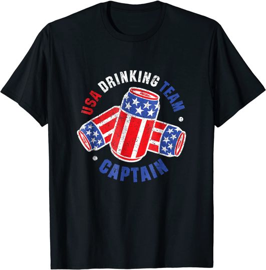 4th Of July Beer Can Flag T-Shirt