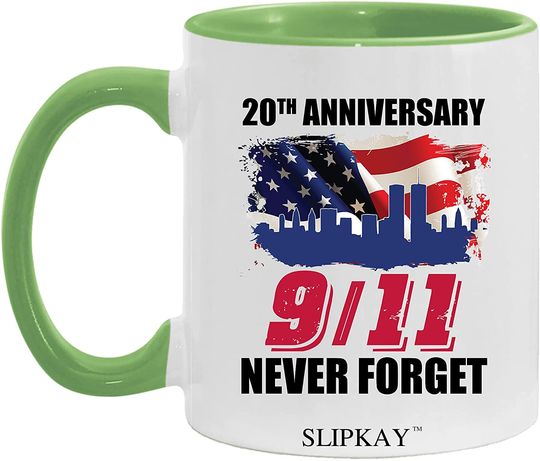 Never Forget 9-11 20th Anniversary Patriot Day 2021 Accent Coffee Mug
