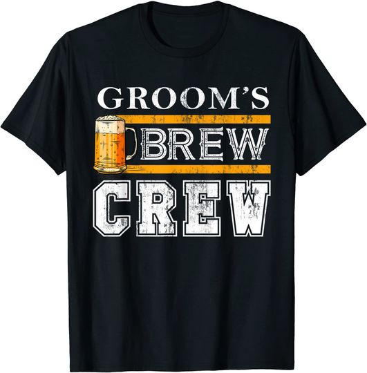 Groom's Brew Crew Groomsmen Beer Team Bachelor Party T Shirt