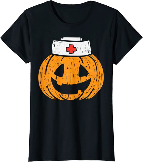 Pumpkin Nurse Scary Halloween Costume T Shirt