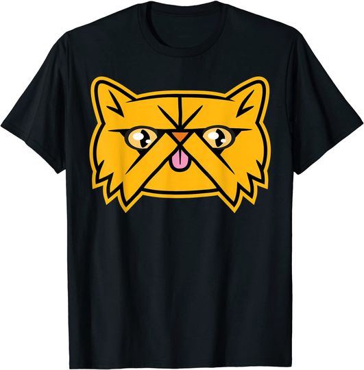 Smooshed Face Orange Persian Cat Graphic T Shirt