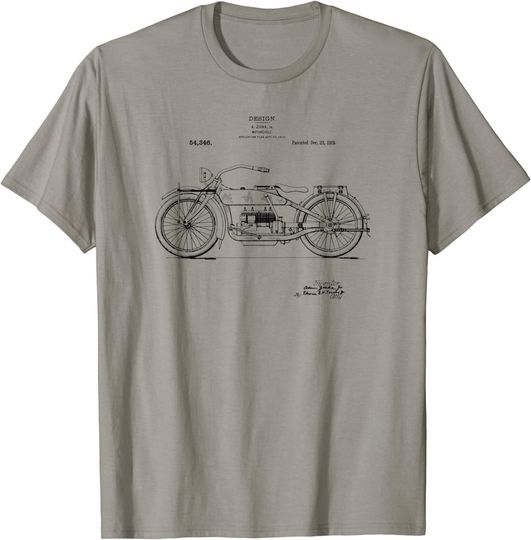 Classic Vintage Patent Print 1919 Motorcycle T Shirt