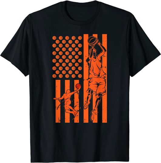 Vintage American Basketball Flag T Shirt