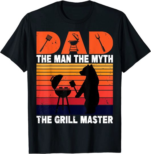 Dad The Man The Myth the Grill Master Smoke Barbecue T Shirt