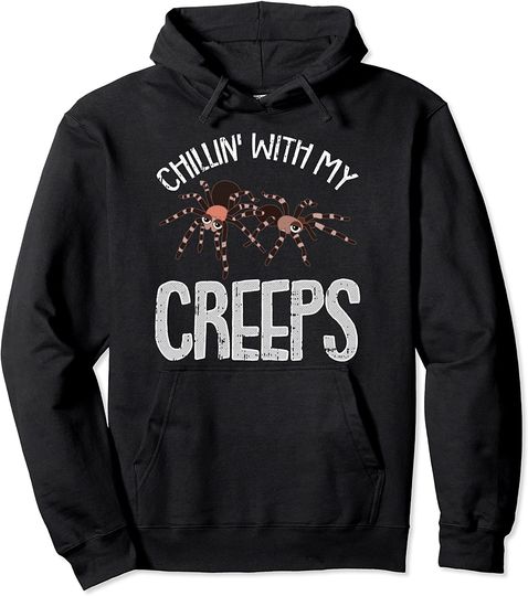 Chillin With My Creeps Lazy Halloween Pullover Hoodie