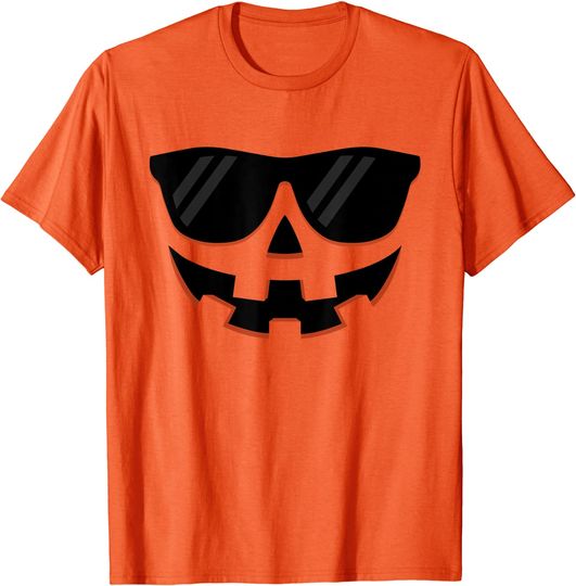 Jack O Lantern Face Pumpkin Sunglasses Hallowen T-Shirt