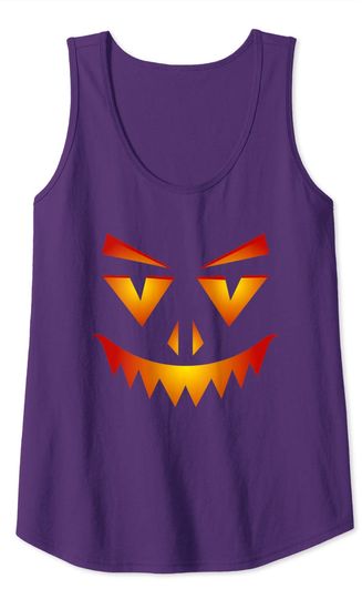 Spooky Jack-O-Lantern Pumpkin Face Tank Top