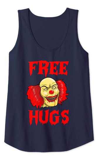 Free Hugs Halloween Evil Killer Scary Clown Horror Halloween Tank Top