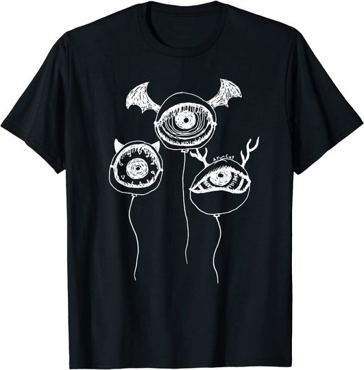 Halloween Demon Monster Creepy Surrealism Eyeball Balloon T Shirt