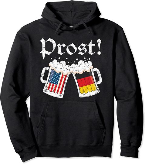Oktoberfest 2021 American German Flag Beer Prost Pullover Hoodie