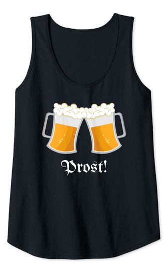 Prost Beer Drinking German Cheers Oktoberfest 2021 Tank Top