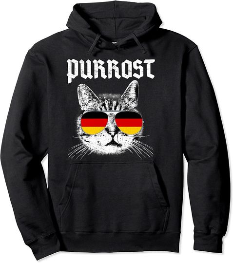 Oktoberfest PURROST Funny Cat Prost German Flag Pullover Hoodie