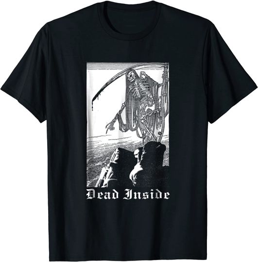 Blackcraft Dead Inside Creepy Grim Reaper T Shirt