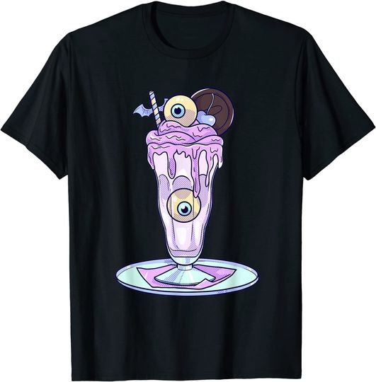 Milkshake Monster Pastel Goth Spooky Creepy Scary Iced Drink T Shirt