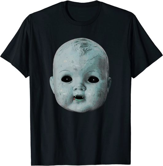 Scary Doll Head Shirt Creepy Halloween Vampire Baby T Shirt