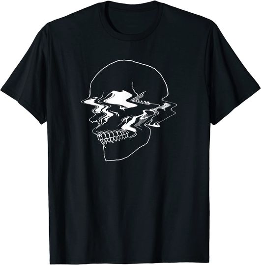Creepy Boy Pastel Goth Vaporwave Glitch Skull T Shirt
