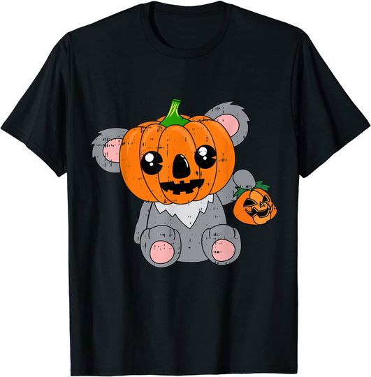 Koala Scary Pumpkin Head Costume T Shirt