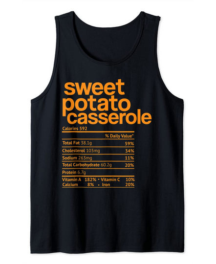 Sweet Potato Casserole Nutrition Fact Christmas Tank Top