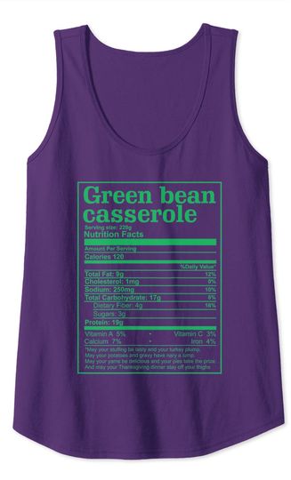 Green Bean Casserole Nutritional Tank Top