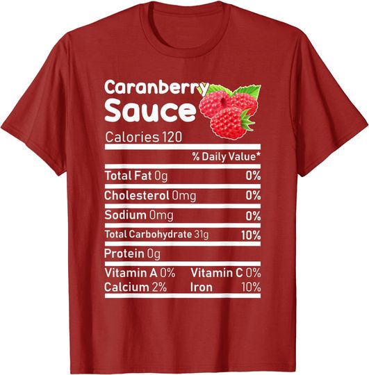 Cranberry Sauce Nutrition Facts Christmas Thanksgiving Food T-Shirt