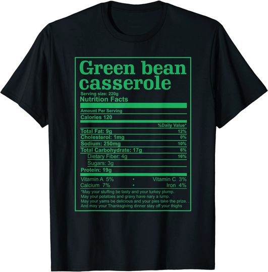 Green Bean Casserole Nutritional T-Shirt