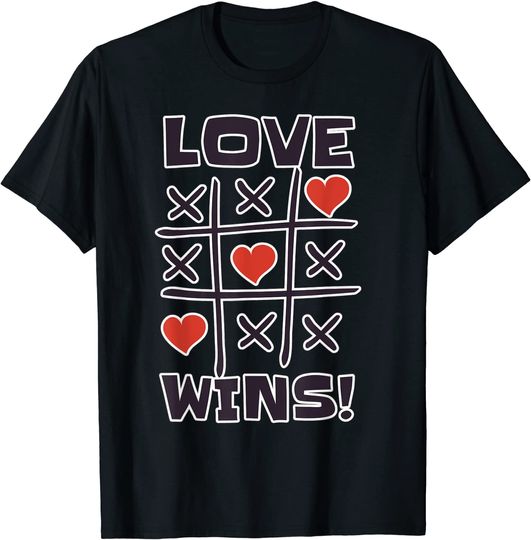 Love Wins Tic Tac Toe Noughts Crosses T Shirt