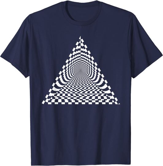 Psychedelic Optical Art Checkerboard Pyramid Hypnotic T Shirt