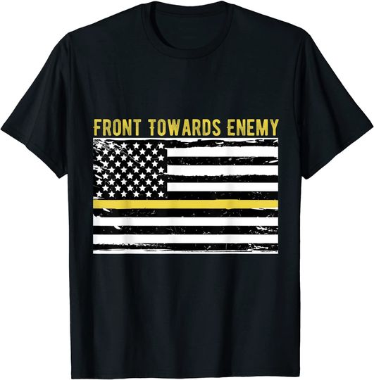 Front Toward Enemy Vintage American Flag Military T Shirt