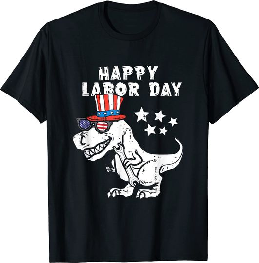 Happy Labor Day 2021 Saurus Rex Dinosaur T Shirt