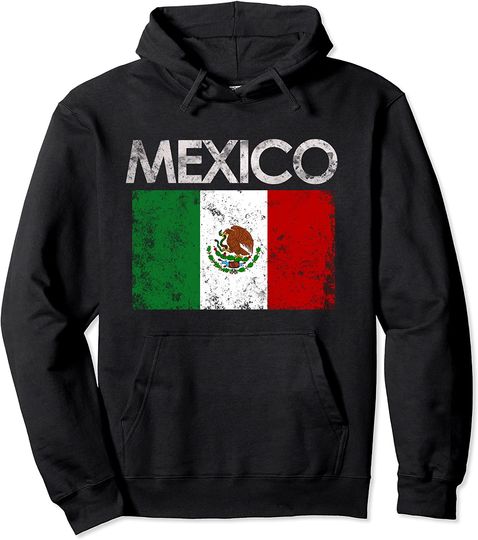 Vintage Mexico Flag Pride Gift Pullover Hoodie