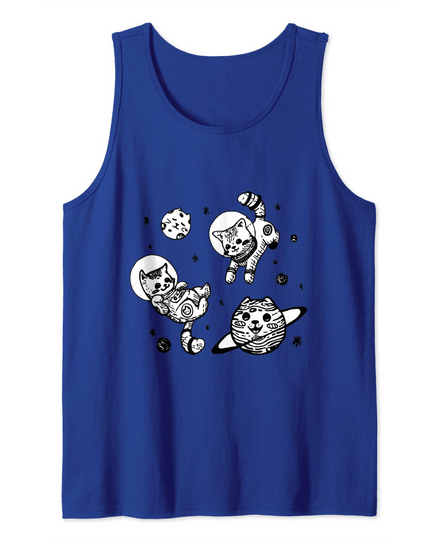 Kitty Cats Flying in Space Tank Top