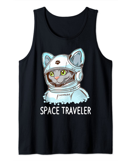 Cat Space Funny Traveler Tank Top