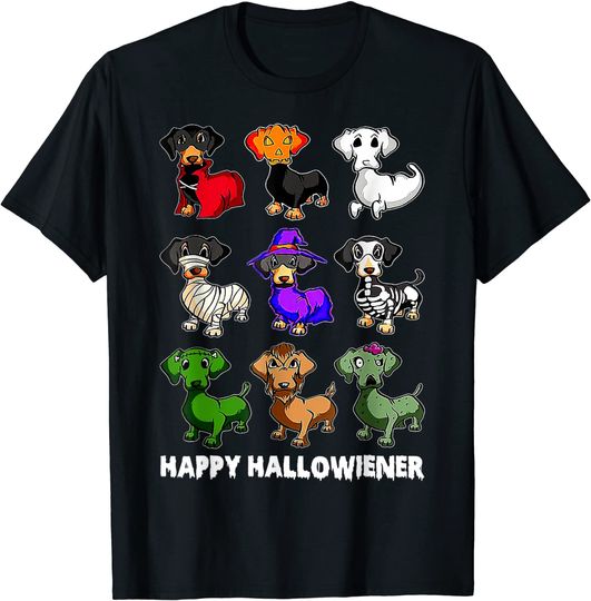 Dachshund Happy Halloweiner Funny Halloween Dogs Lover T-Shirt