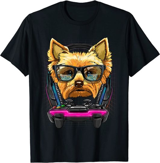 Gaming Yorkshire Terrier Video Gamer Player T-Shirt