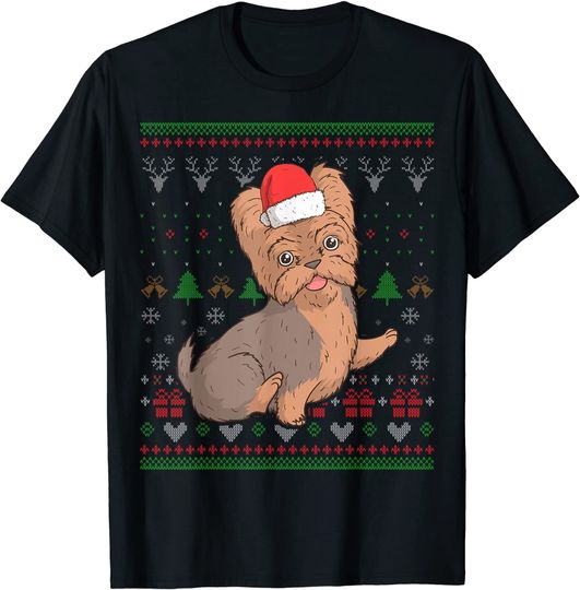 Yorkshire Terrier Dog Santa Claus Ugly Christmas Yorkie T-Shirt
