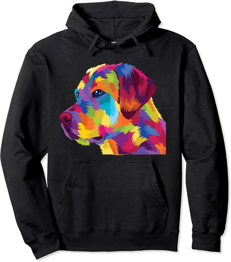 Colorful Boxer Dog Artistic Geometric Polygonal Pullover Hoodie
