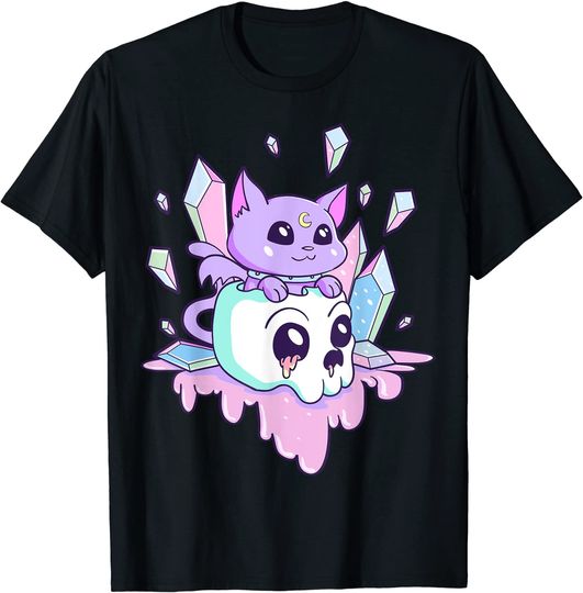 Kawaii Witchy Cat Pastel Goth Creepy T Shirt