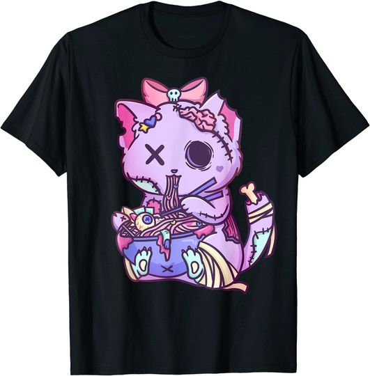 Cat Ramen Bowl Pastel Goth Nu Goth Anime Otaku JapaneseT Shirt