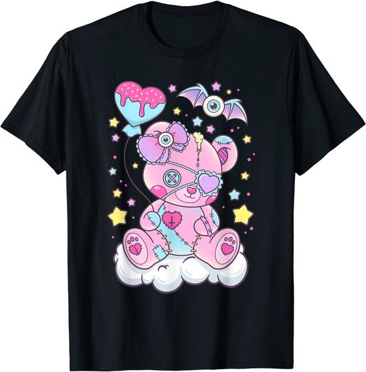Kawaii Pastel Goth Cute Creepy Bear T Shirt