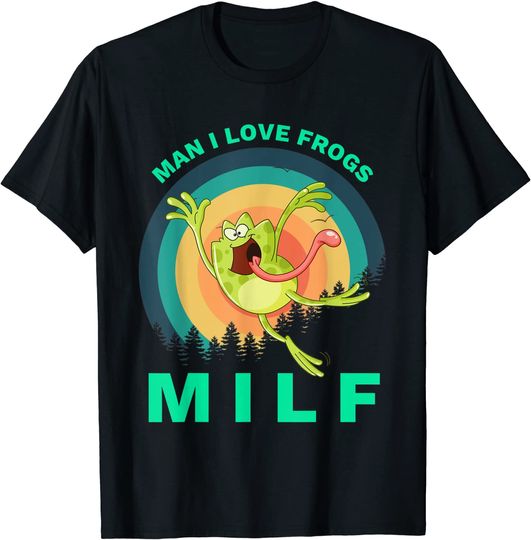 I Love Frogs  Saying Frog Retro T Shirt