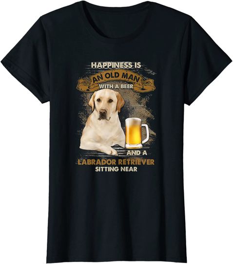 Happiness Is An Old Man With A Beer And A Labrador Retriever Hoodie