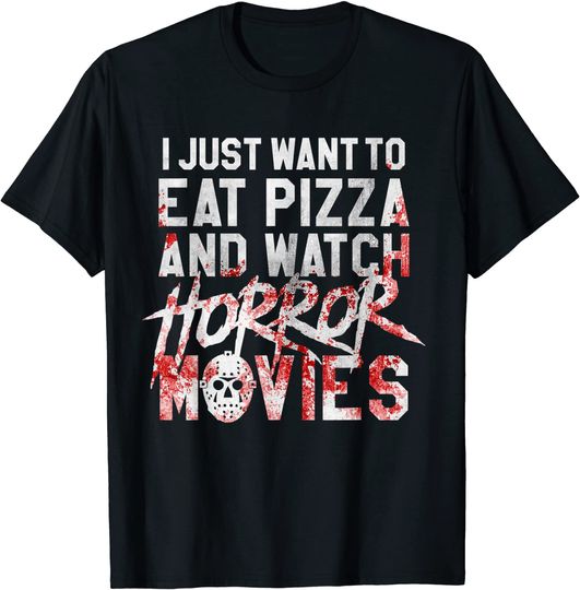 Funny Horror Movie Fan Gift - Halloween Pizza T-Shirt