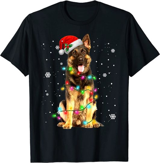 German Shepherd Dog Tree Christmas T Shirt