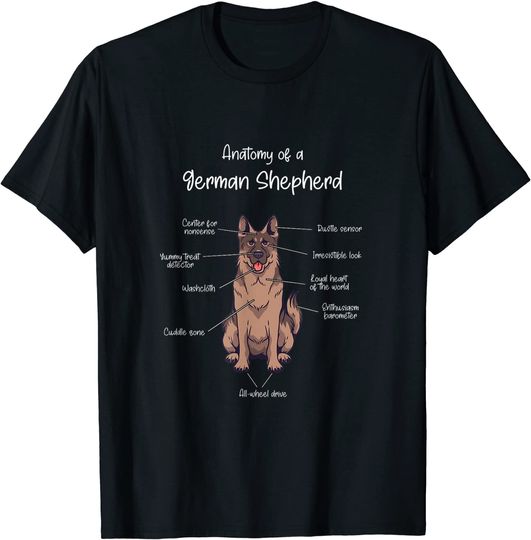 Anatomy Of A German Shepherd Dogs T Shirt