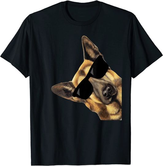 German Shepherd Dog With Sunglasses T Shirt
